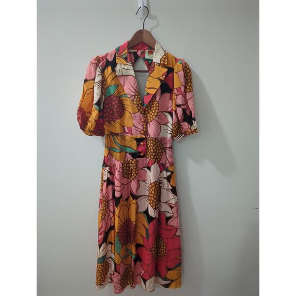 FARM Rio Colorful Sunflower Midi Dress - Picture 3 of 8